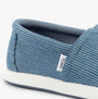 TOMS ALP FWD Mens Espadrille Blue detail view showcasing the textile upper and slip-on design.