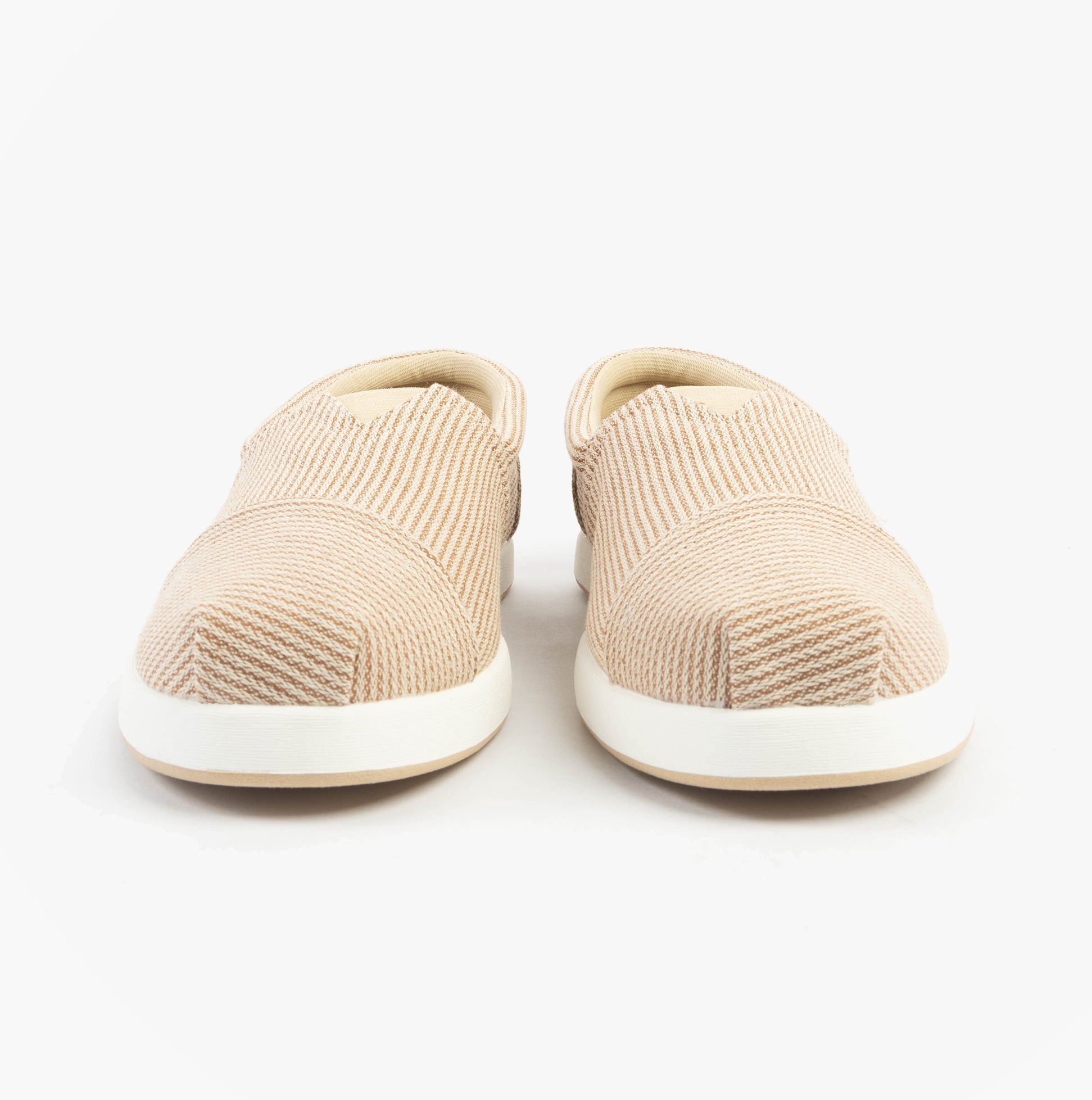 TOMS ALP FWD Mens Espadrille Beige front view showcasing lightweight and vegan design.