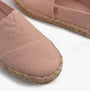 TOMS ALPARGATA ROPE 2.0 Womens Espadrille Pink close-up view of textile upper and braided sole