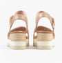 TOMS DIANA Womens Sandals Pink back view showing wedge heel and buckle detail.