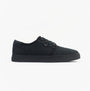 TOMS CARLO 2.0 Mens Trainers Black side view showcasing canvas upper and rubber sole.