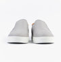 TOMS BAJA 2.0 Mens Casual Canvas Trainers Grey front view showcasing slip-on design and round toe shape.