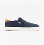 TOMS BAJA 2.0 Mens Trainers Navy side view showcasing canvas upper and slip-on design.