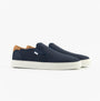 TOMS BAJA 2.0 Mens Trainers Navy side view featuring canvas upper, slip-on design, and rubber sole.