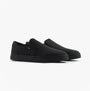 TOMS BAJA 2.0 Mens Casual Canvas Trainers Black side view showcasing slip-on style and low-top design.