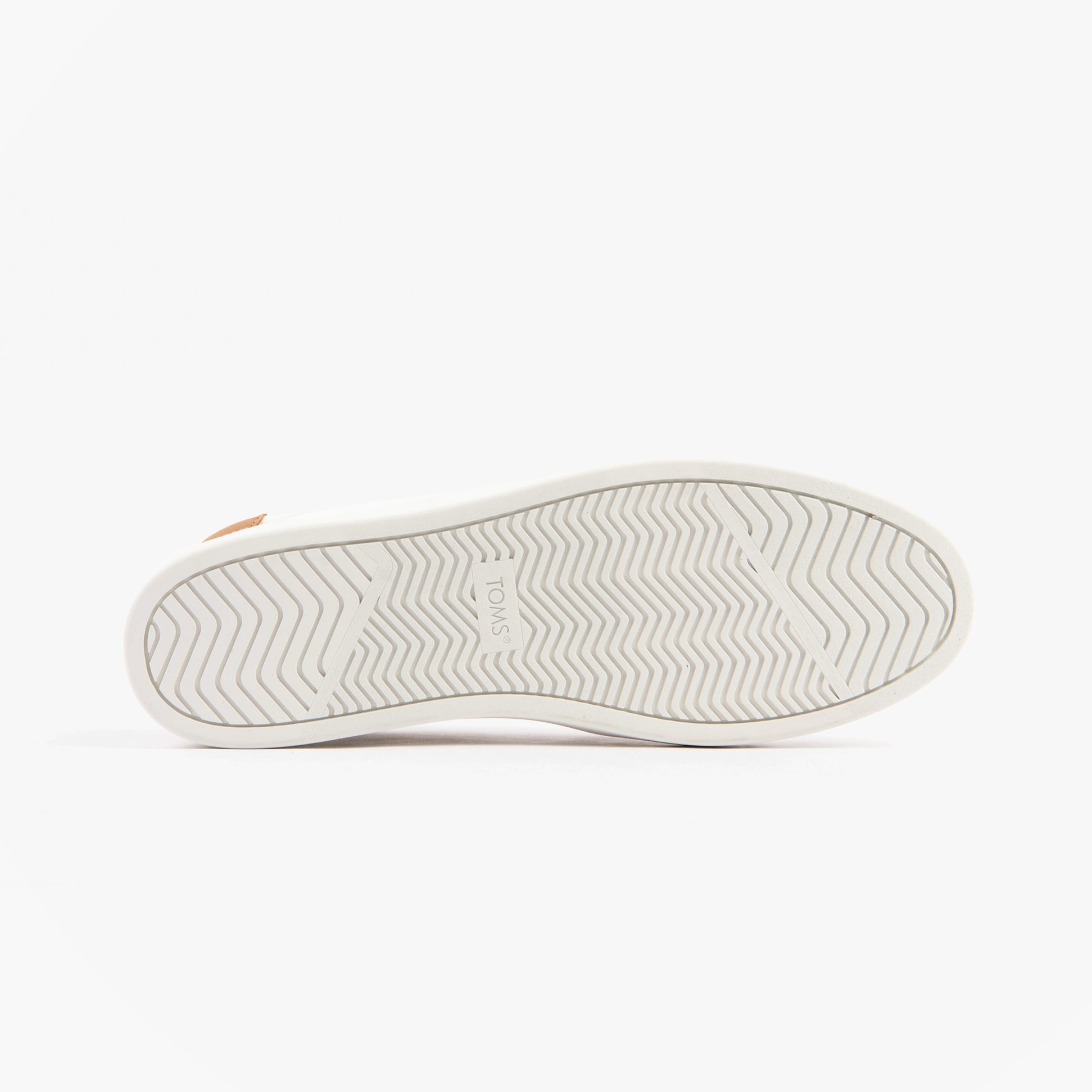 TOMS CARLO 2.0 Mens Trainers White bottom view with rubber sole detailing.