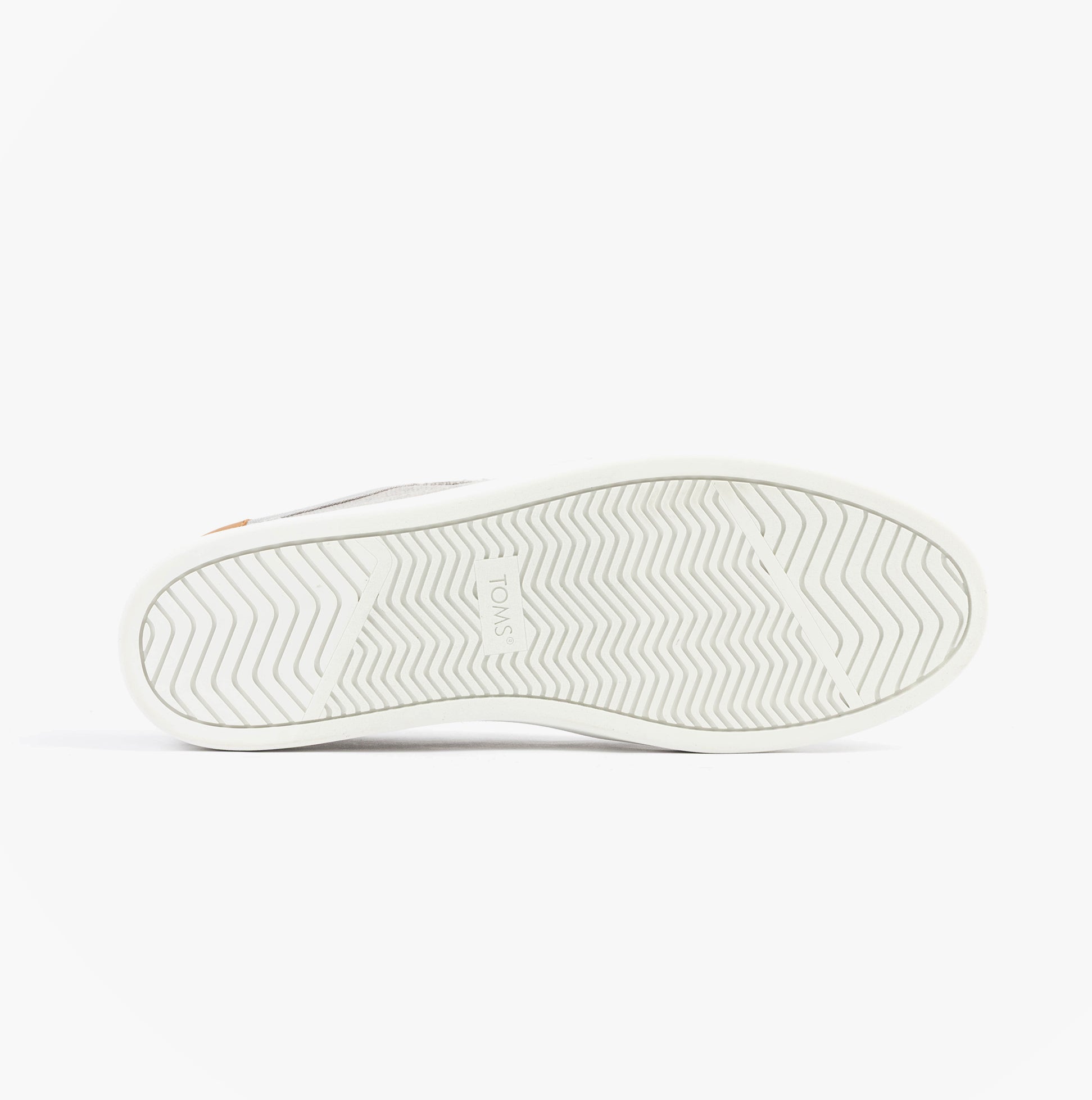 TOMS CARLO 2.0 Mens Trainers Grey sole view featuring rubber material and detailed tread pattern.