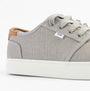 TOMS CARLO 2.0 Mens Trainers Grey side view showing canvas upper and lace-up closure.