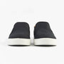 TOMS BAJA 2.0 Mens Casual Canvas Trainers Black front view showcasing the slip-on design and canvas material.