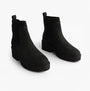 TOMS MILLIE Womens Ankle Boots Black side view showcasing sleek leather design and comfortable pull-on style.