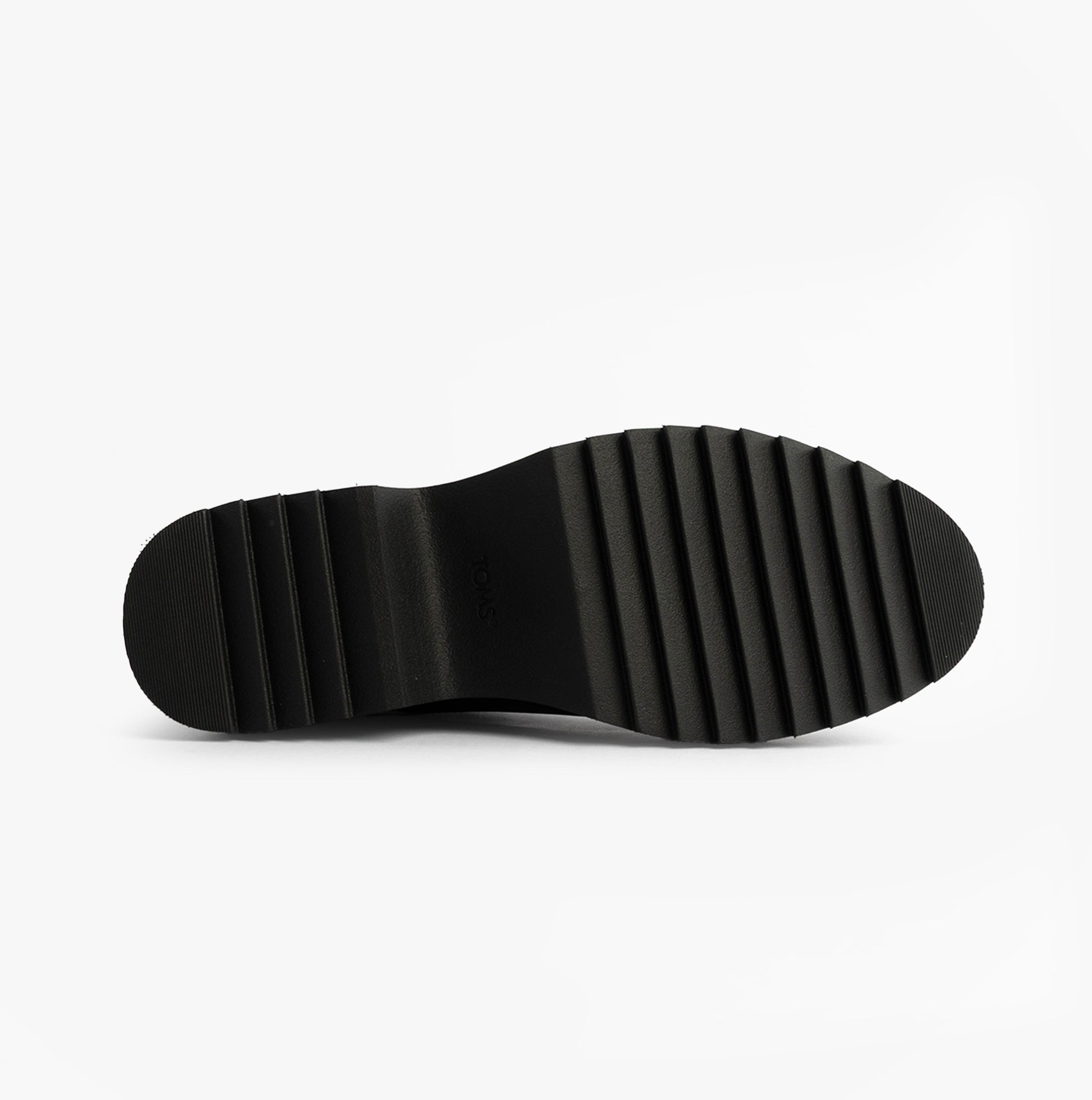 TOMS MILLIE Womens Ankle Boots Black bottom view showing rubber sole with textured grip.