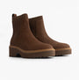 TOMS MILLIE Womens Ankle Boots Dark Brown side view showcasing round toe and rubber sole.