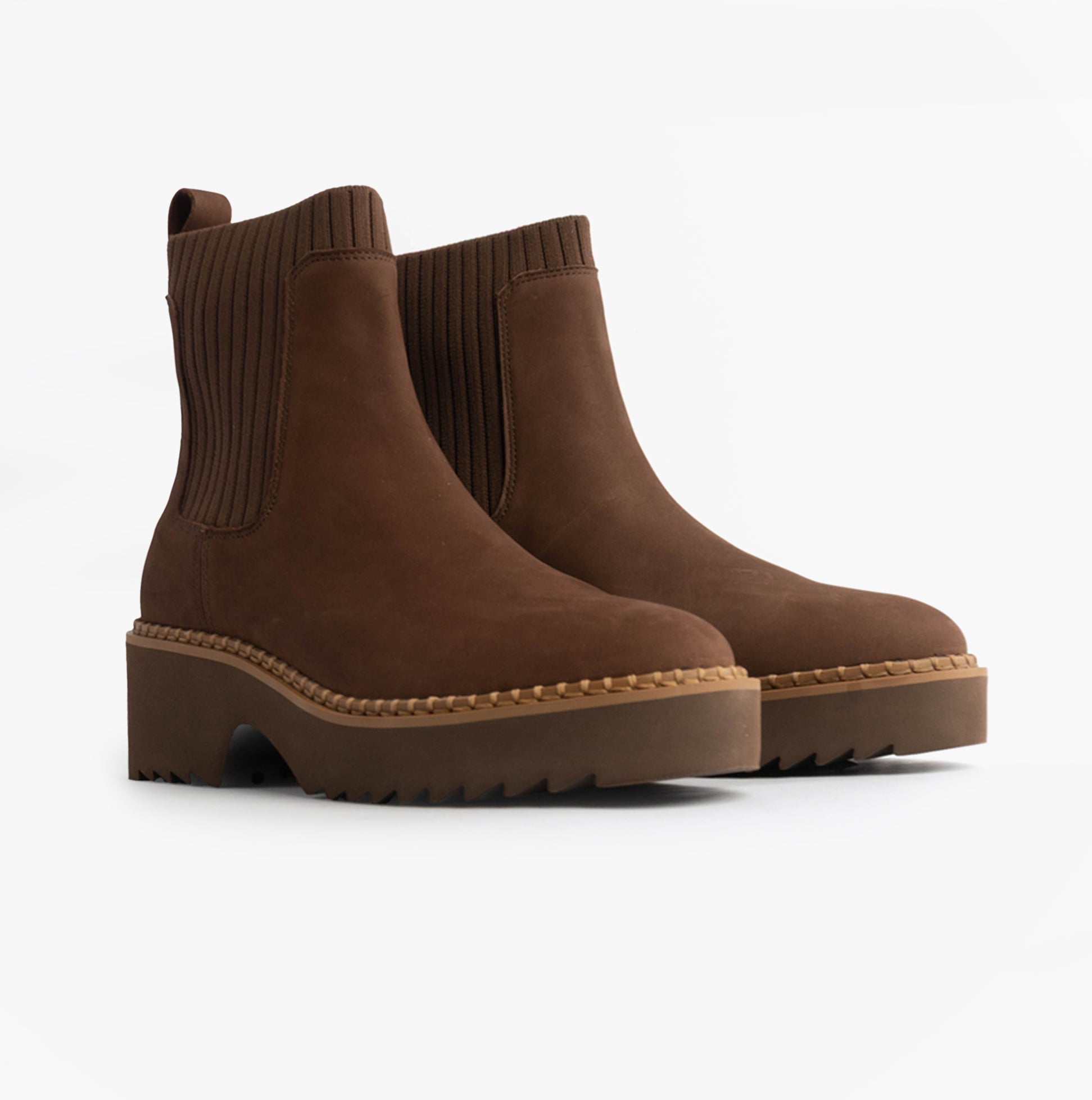 TOMS MILLIE Womens Ankle Boots Dark Brown side view showcasing round toe and rubber sole.