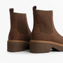 TOMS MILLIE Womens Ankle Boots Dark Brown rear view showing stitched detailing and chunky sole.
