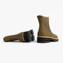 TOMS BENNET Womens Ankle Boots Olive side view showing olive green color and rubber sole details.