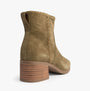 TOMS DELILAH Womens Ankle Boots Olive back view featuring stitched design and block heel.