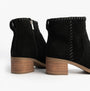 TOMS DELILAH Womens Ankle Boots Black side view showcasing the zip closure and heel detail.