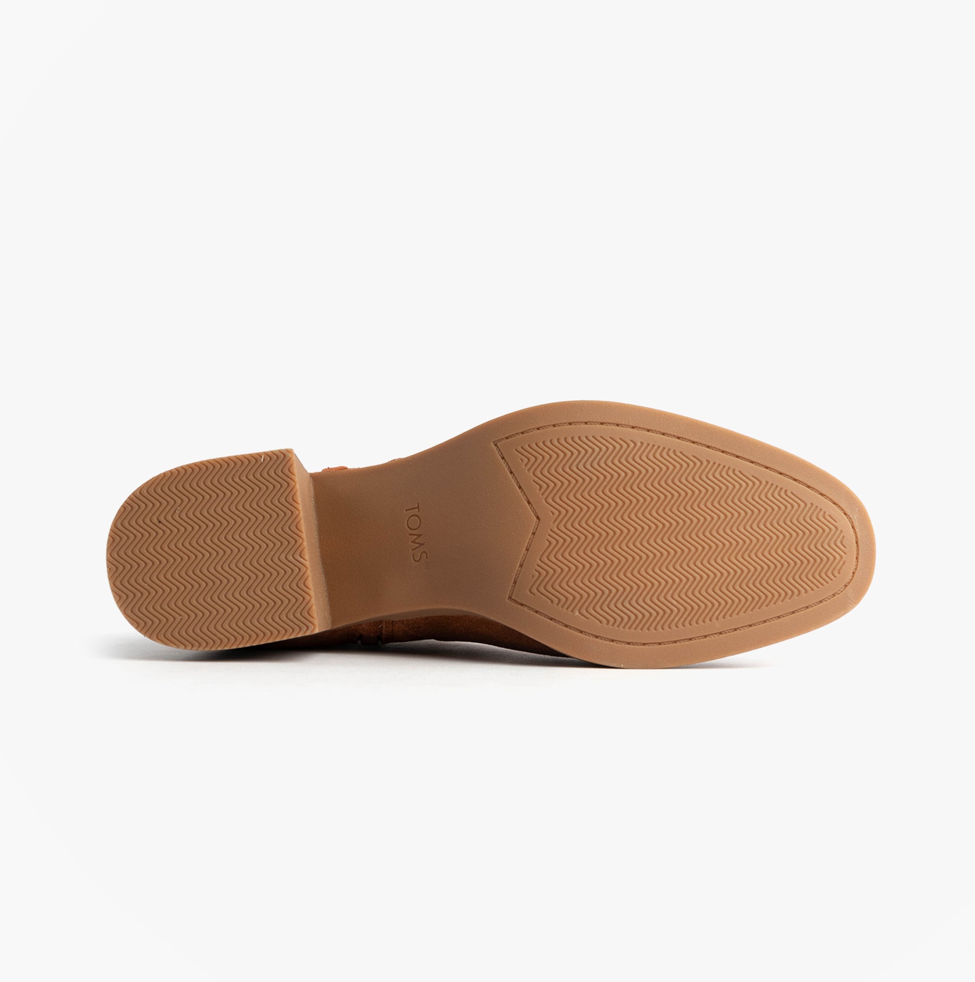 TOMS DELILAH Womens Ankle Boots Brown bottom view showing rubber sole with textured grip.