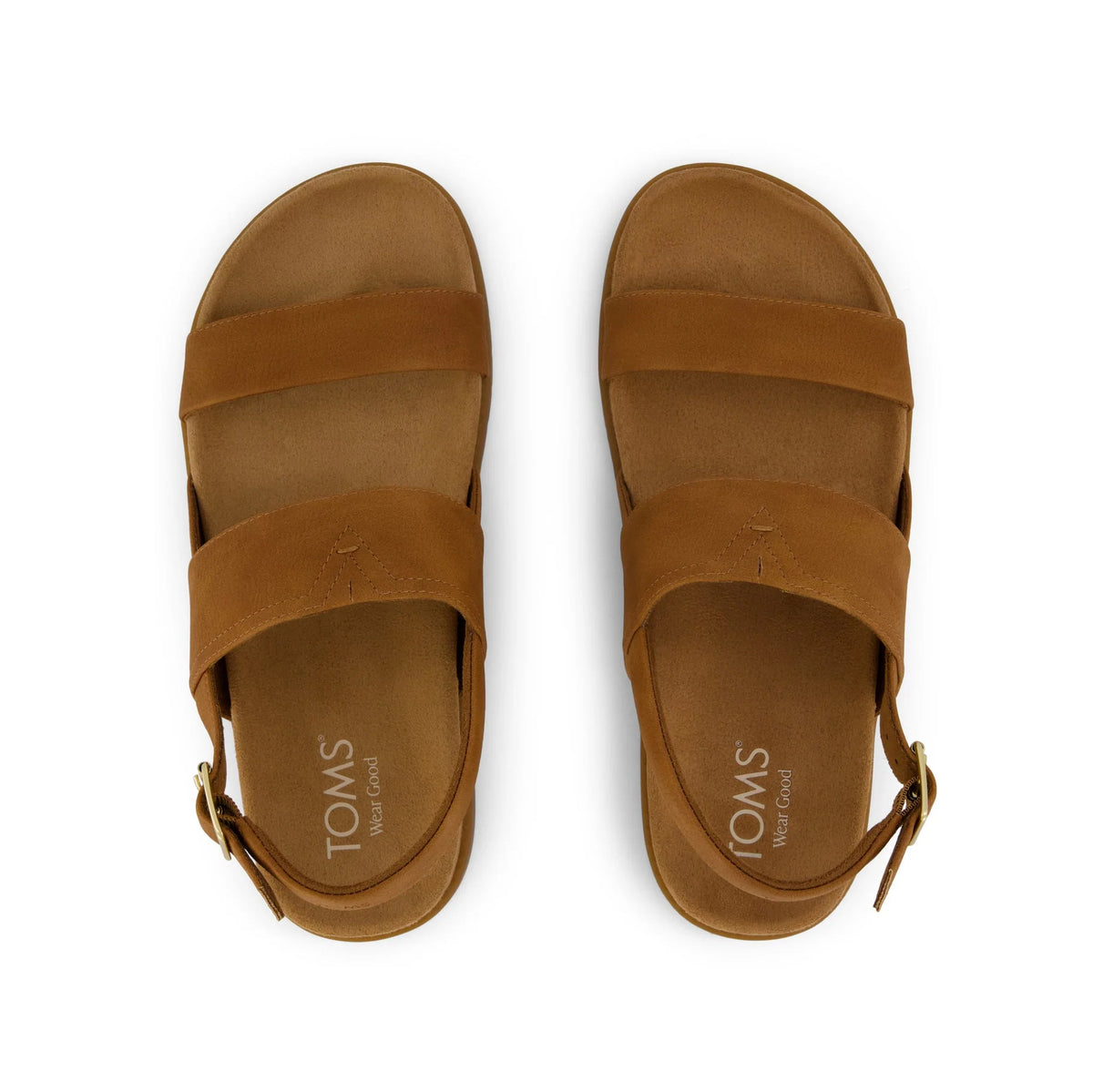 TOMS MARIN Womens Cross Strap Sandals Medium Brown