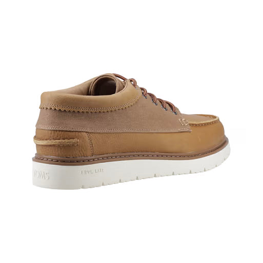 TOMS TRVL LITE FORREST Mens Shoes Tan side view showcasing the lace-up design and low top profile.