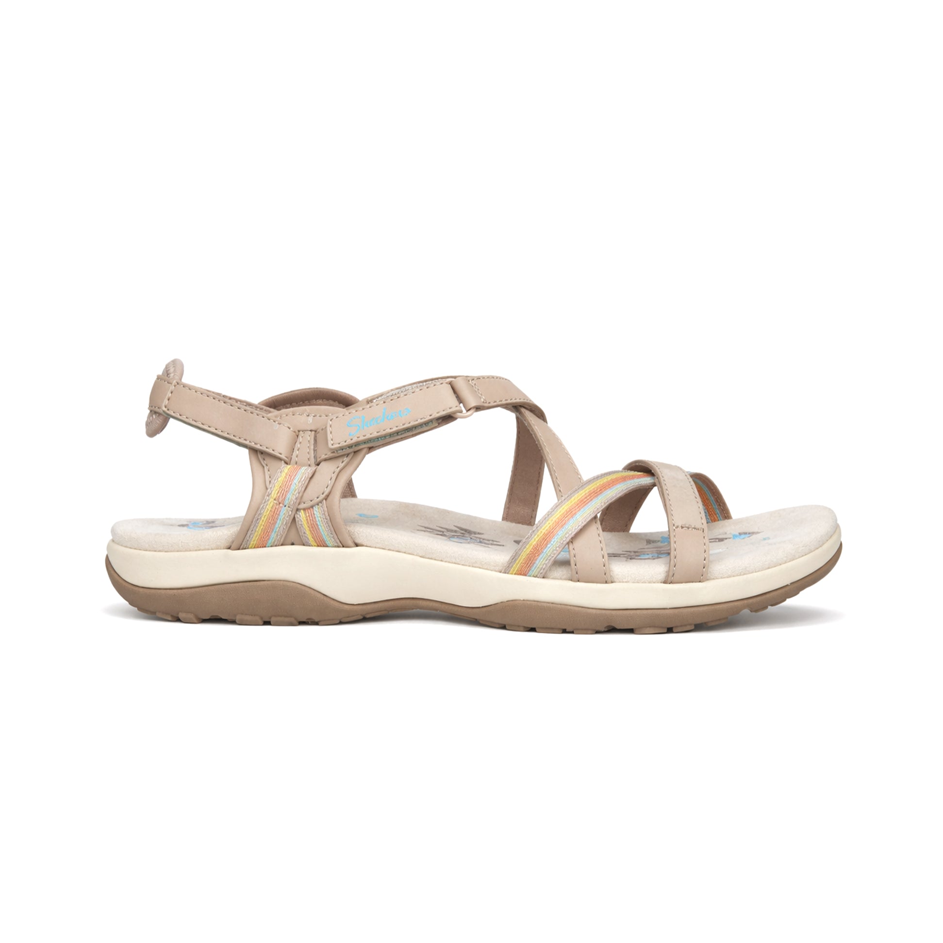 Skechers REGGAE SLIM - SUN ARRAY Womens Cross Strap Sandals Taupe