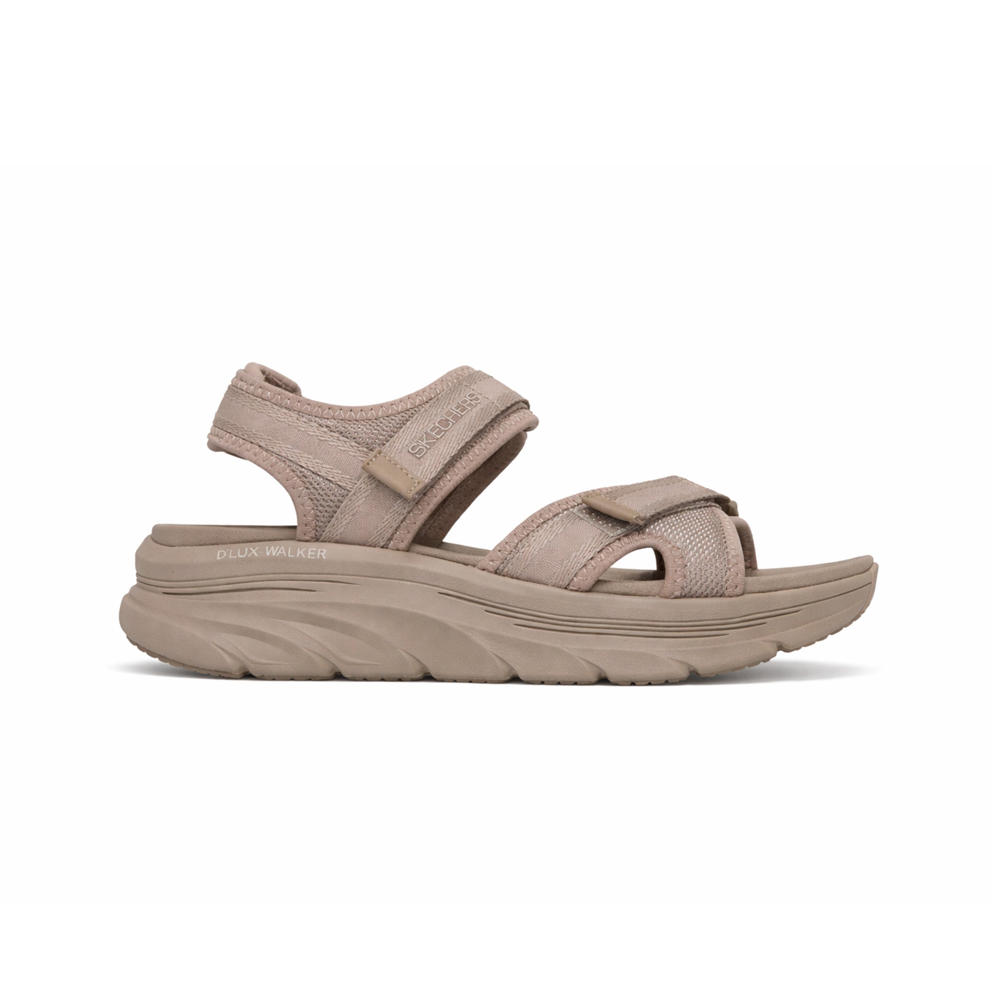 Skechers D'LUX WALKER SANDAL-BOLD CITY Womens Ankle Strap Sandals Taupe