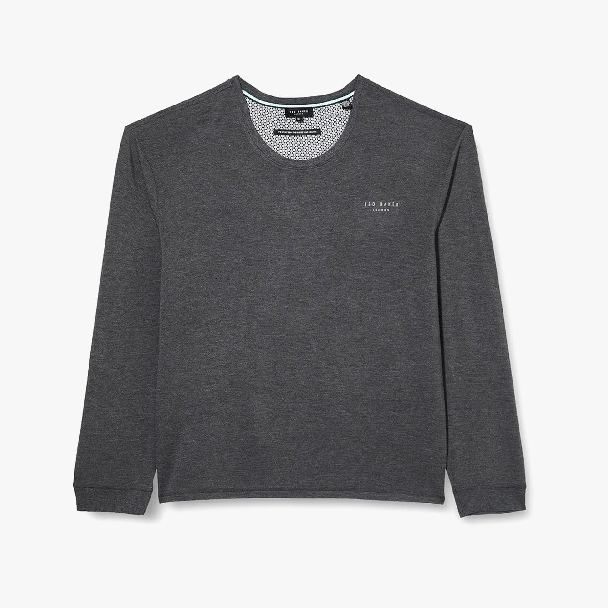 Ted Baker SUPER SOFT Long Sleeve Top Mens Dark Grey