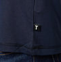 Ted Baker SUPER SOFT Long Sleeve Top Mens Navy detail view showing hem tag and fabric texture.