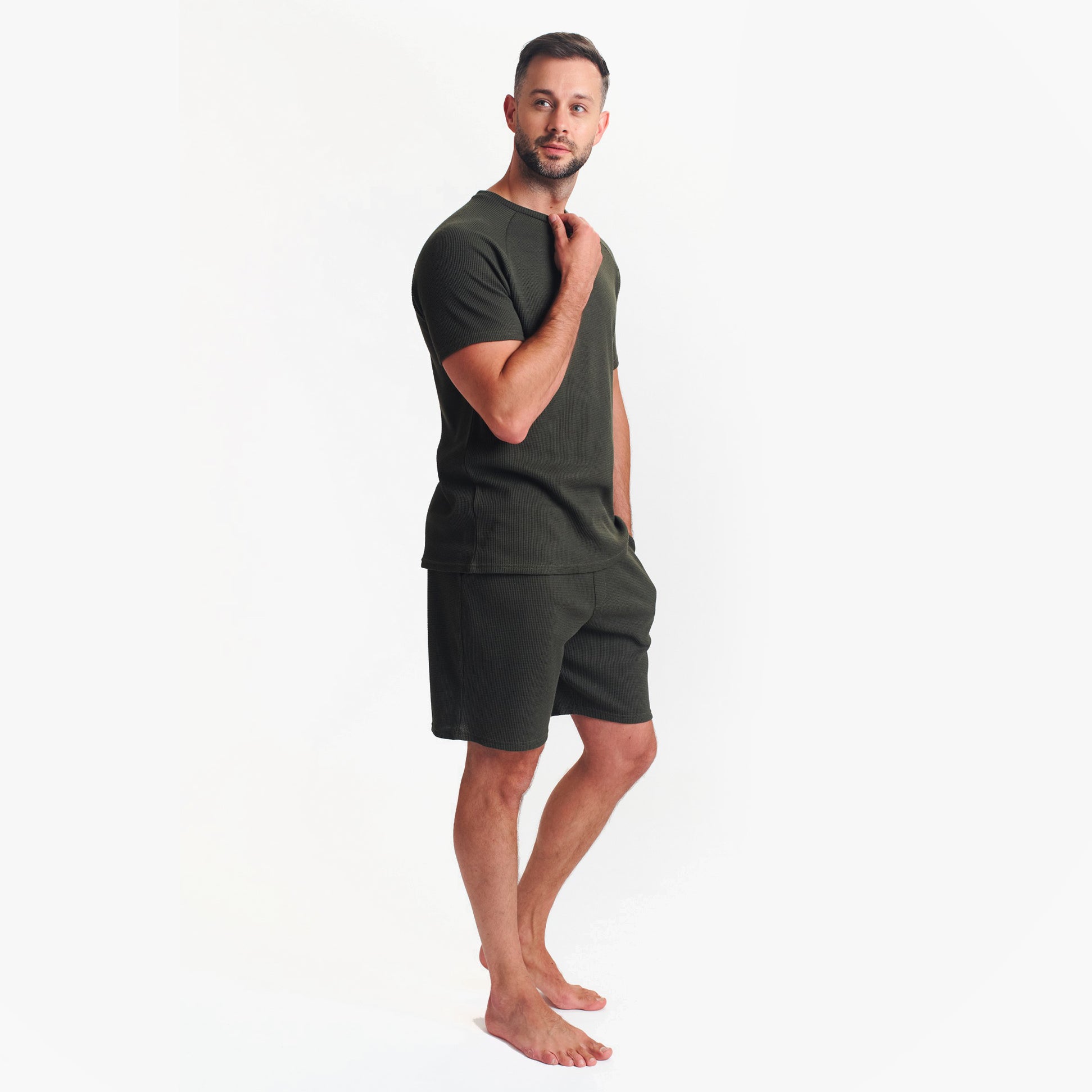 WAFFLE Loungewear Mens Set Khaki