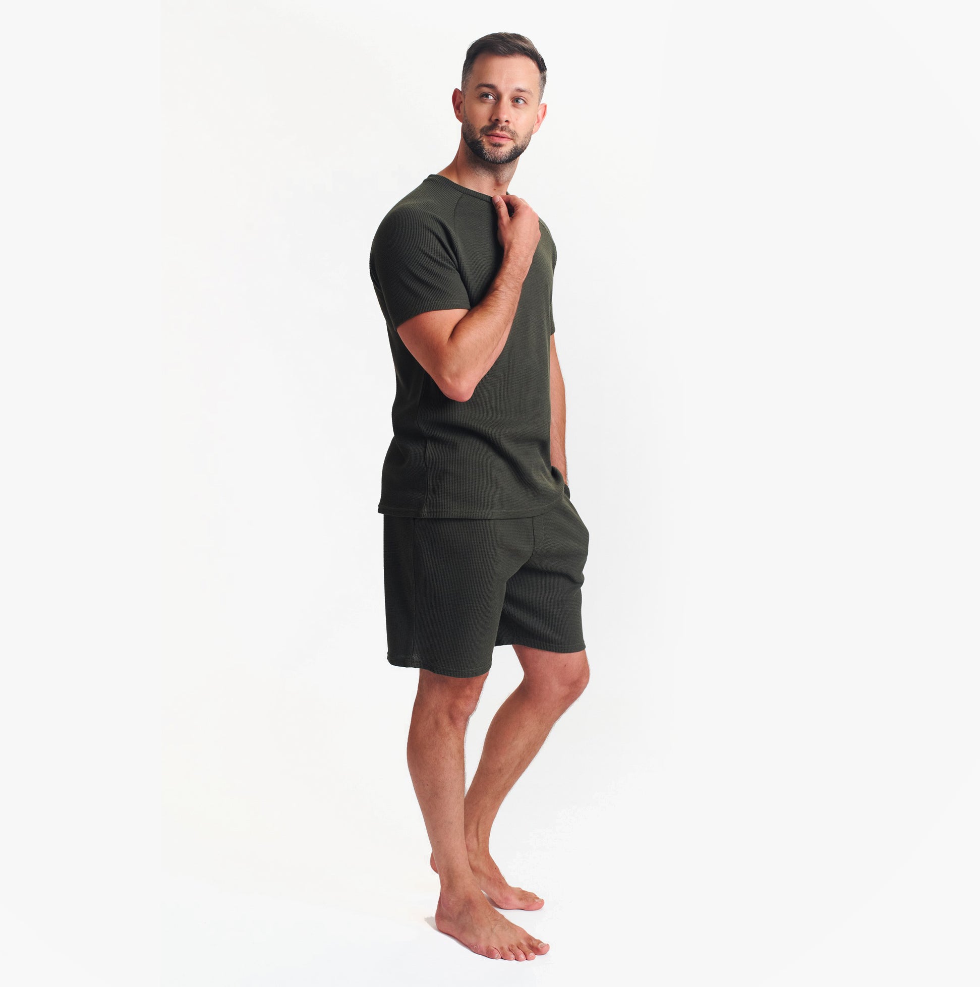 WAFFLE Loungewear Mens Set Khaki