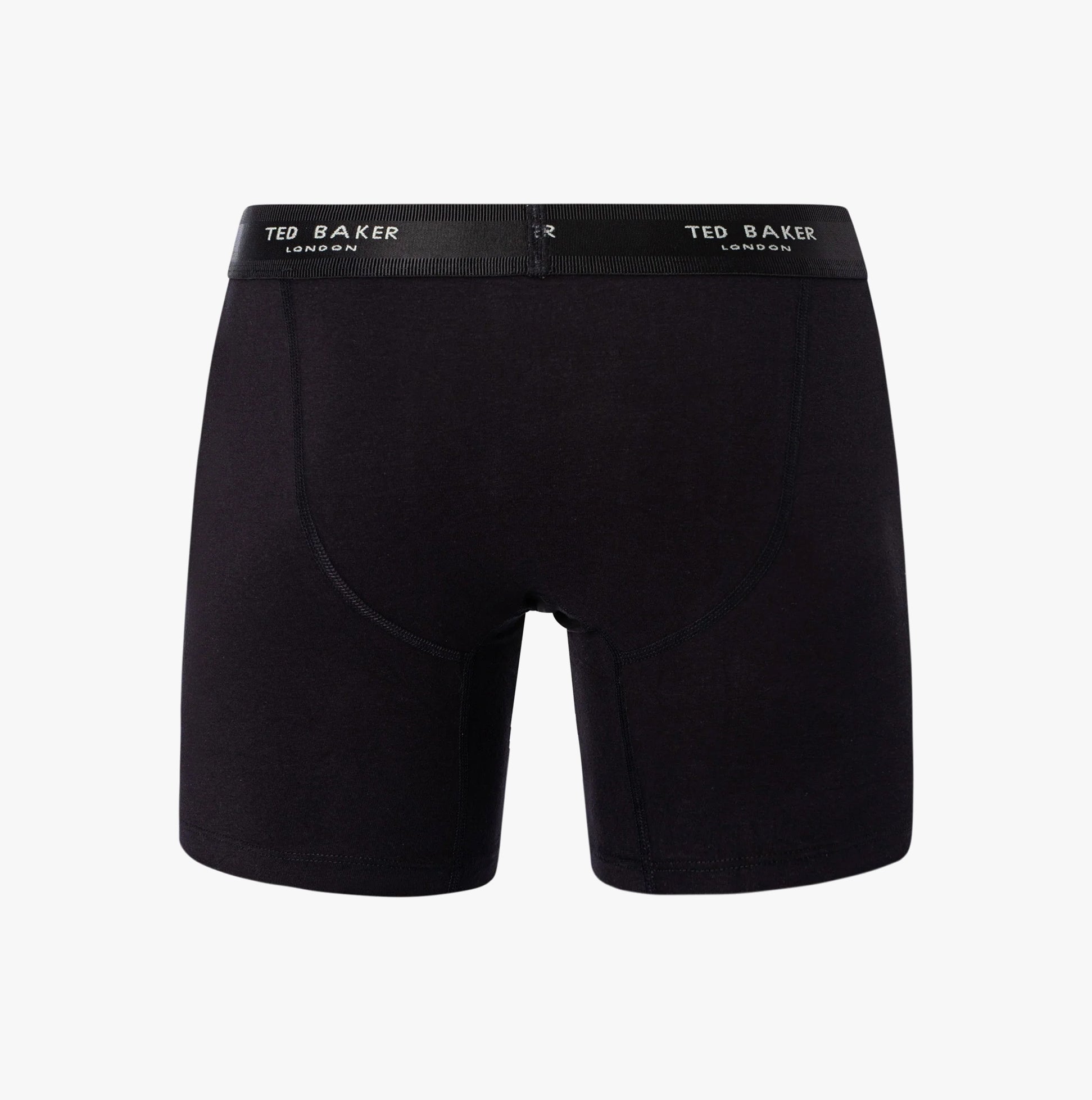 Ted Baker 3-Pack Cotton Boxer Briefs Mens Grey/Heather/Black back view, featuring an elasticated waistband in black.