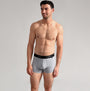 Ted Baker 3-Pack Cotton Trunks Mens Multicoloured front view model wearing grey trunks with black waistband
