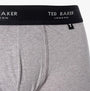 Ted Baker 3-Pack Cotton Trunks Mens Grey/Heather/Black detail view showing grey trunk with elasticated waistband.