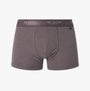 Ted Baker 3-Pack Cotton Trunks Mens Grey/Heather/Black front view showing waistband and fabric details.