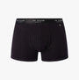Ted Baker 3-Pack Cotton Trunks Mens Grey/Heather/Black front view showing black trunk with elasticated waistband.