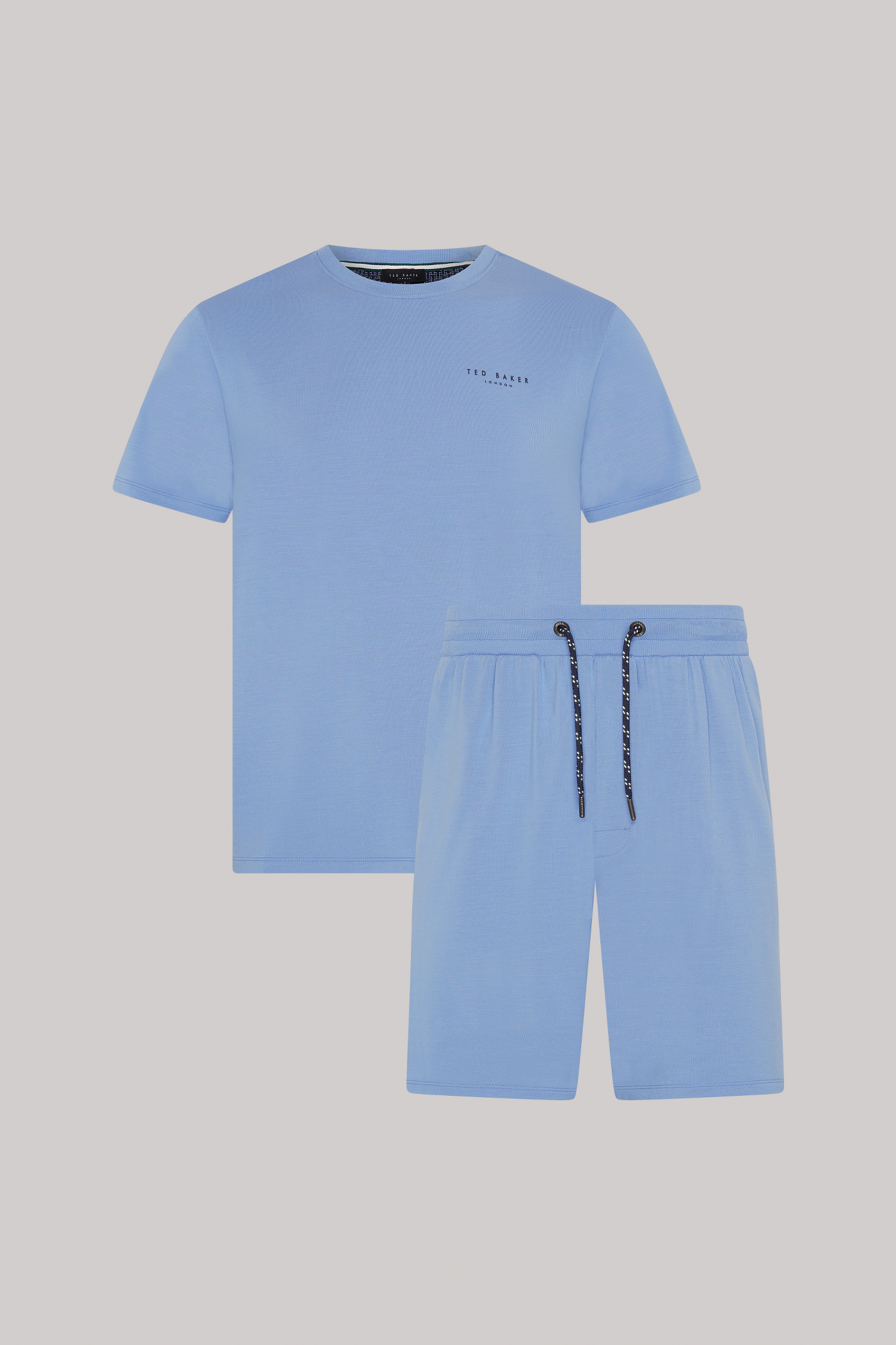 Modal T Shirt And Short Set Mens Loungewear Riviera Blue