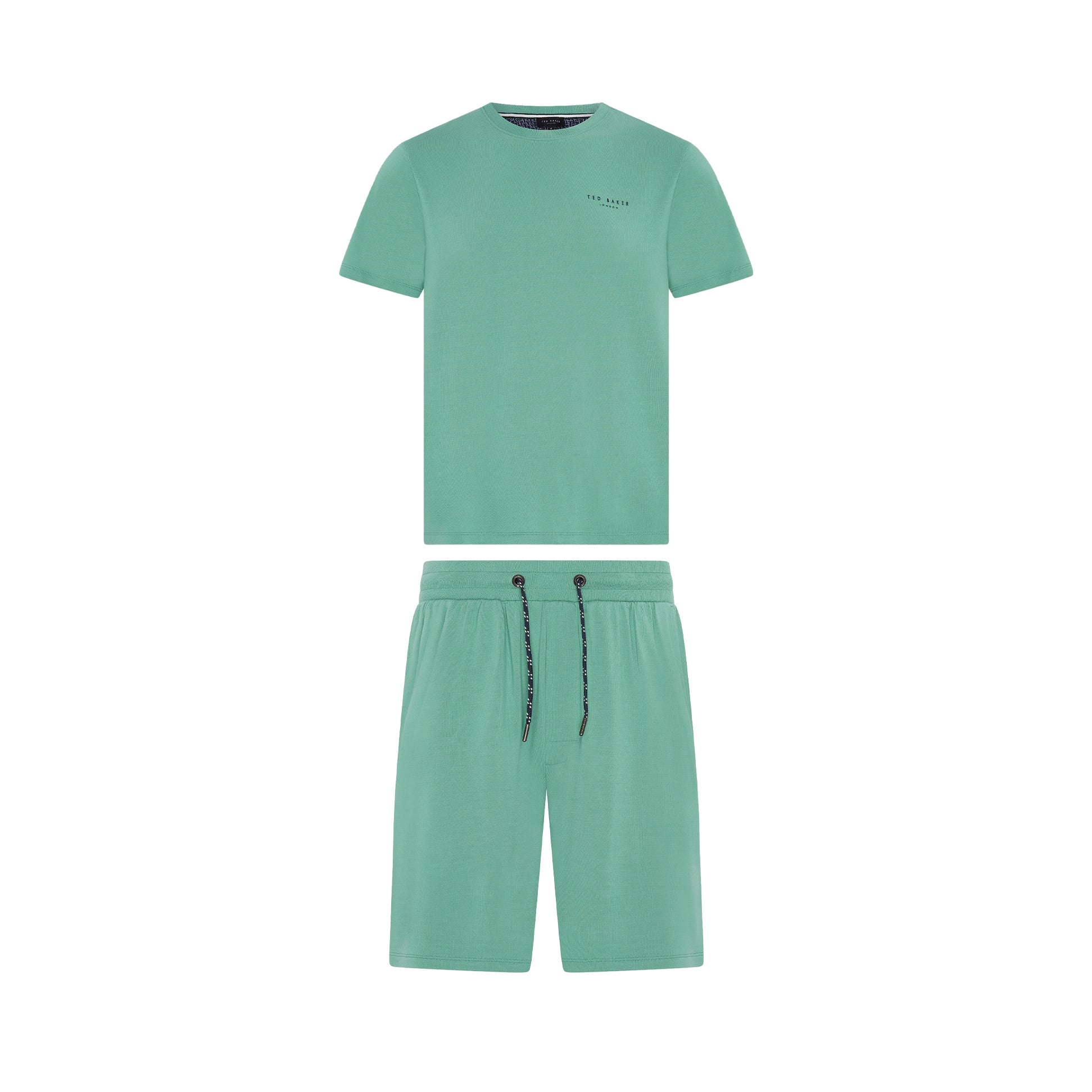Modal T Shirt And Short Set Mens Loungewear Mint