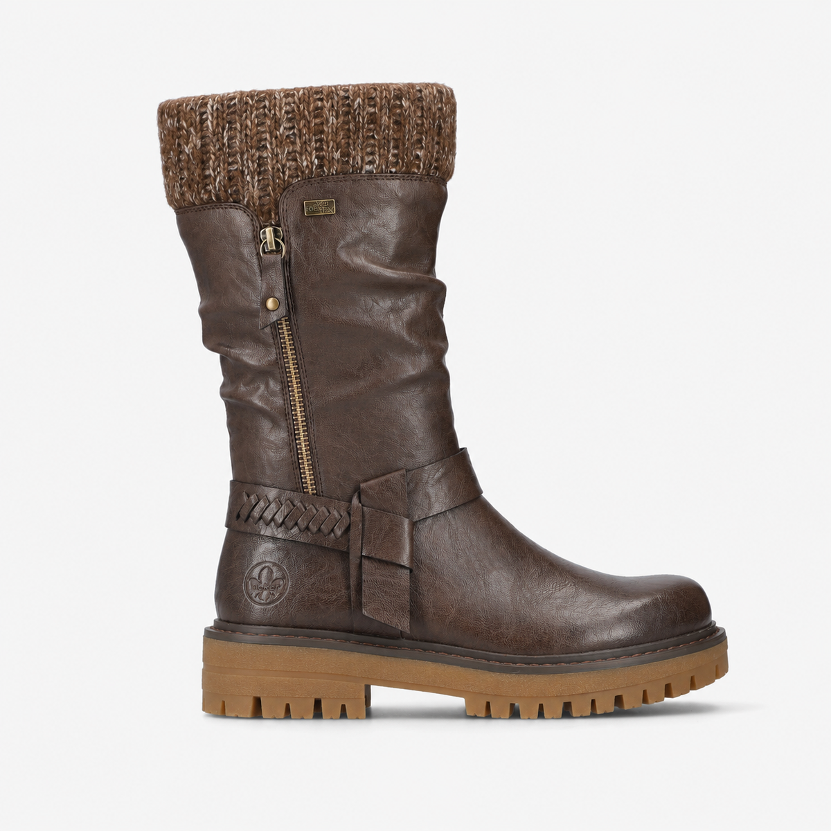 Rieker 92984 Womens Mid-Calf Boots Chestnut/Terracotta