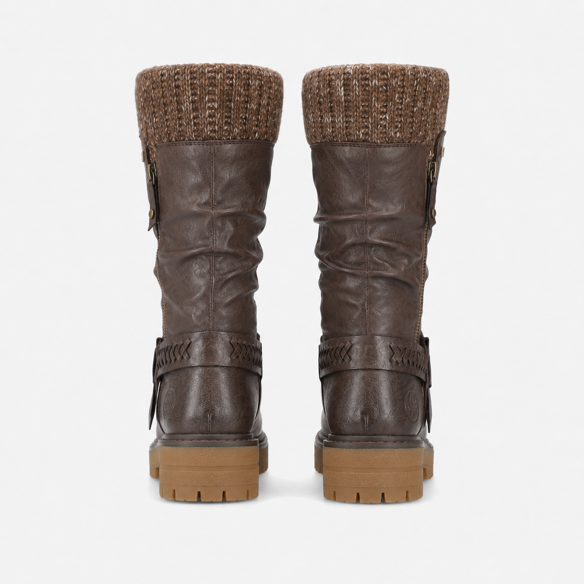 Rieker 92984 Womens Mid-Calf Boots Chestnut/Terracotta