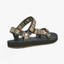 Teva ORIGINAL UNIVERSAL Womens Sandals Geo Mashup Peach Ice side view showcasing colorful textile upper and rubber sole.