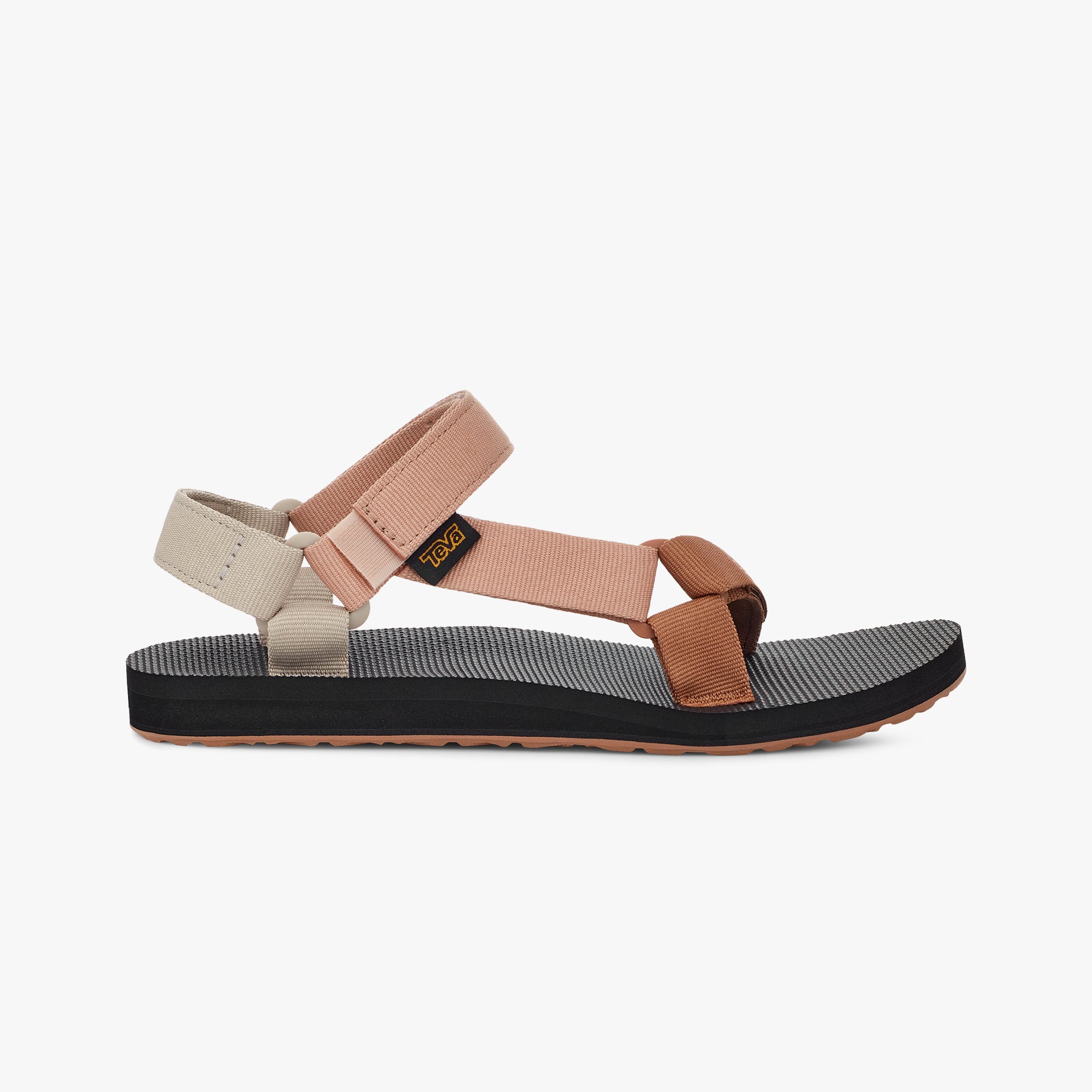 Teva ORIGINAL UNIVERSAL Womens Sandals Maple Sugar Multi side view showcasing comfort and stylish design.