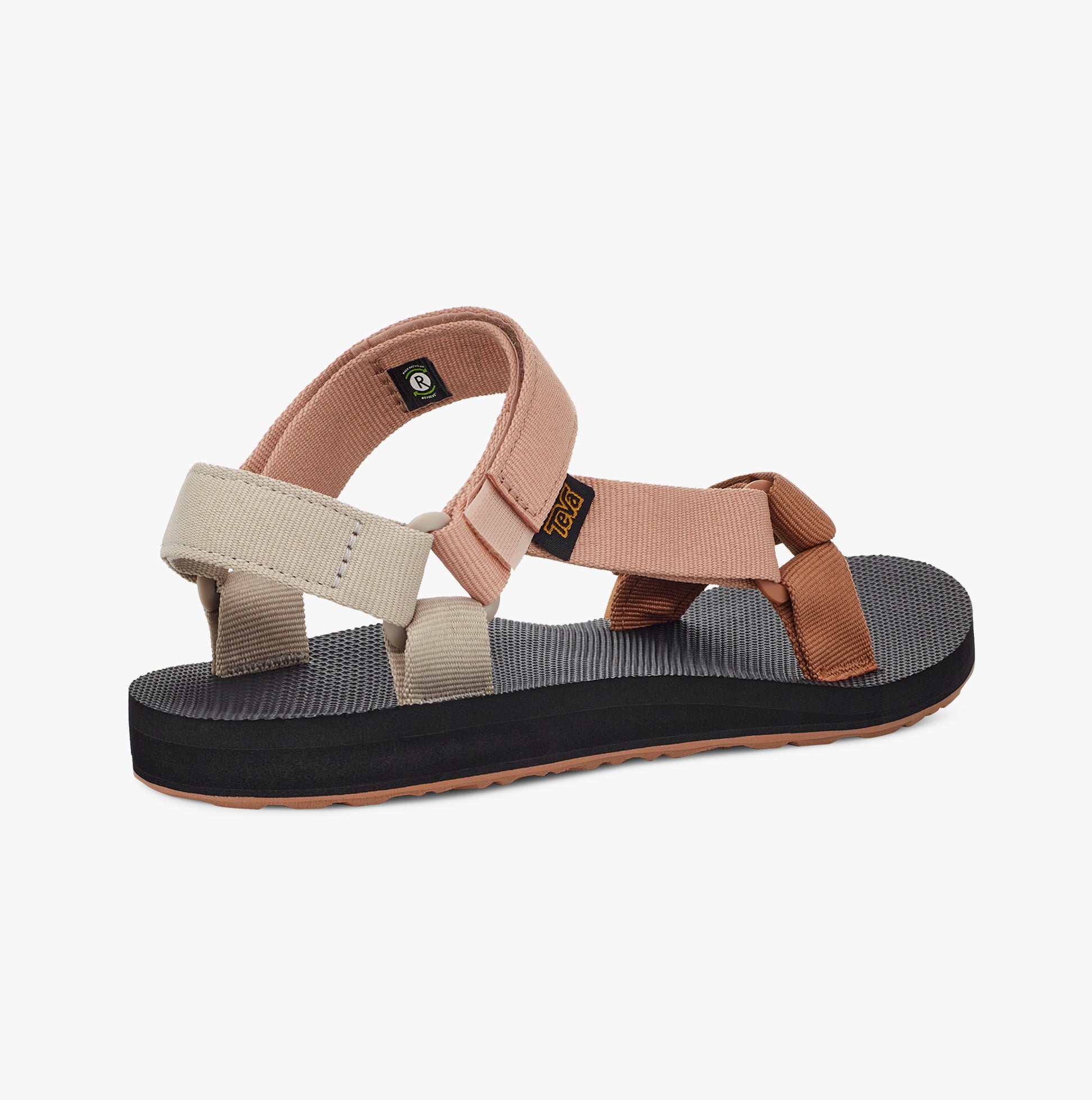 Teva ORIGINAL UNIVERSAL Womens Sandals Maple Sugar Multi side view showcasing textile upper and rubber sole.