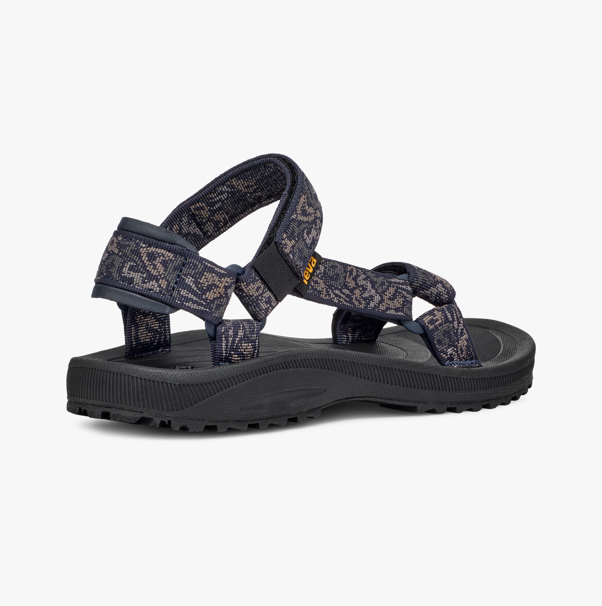 Teva WINSTED Mens Sandals Dissolving Shapes Total Eclipse side view showing textile upper and rubber sole.