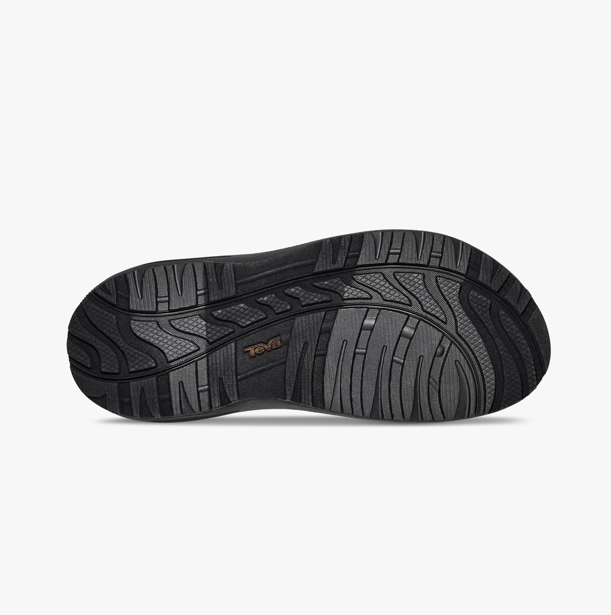 Teva WINSTED Mens Sandals Dissolving Shapes Total Eclipse sole view showing rubber tread and texture detail.