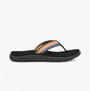 Teva VOYA FLIP Womens Flip Flops Antiguous Black Multi side view with colorful strap detailing.