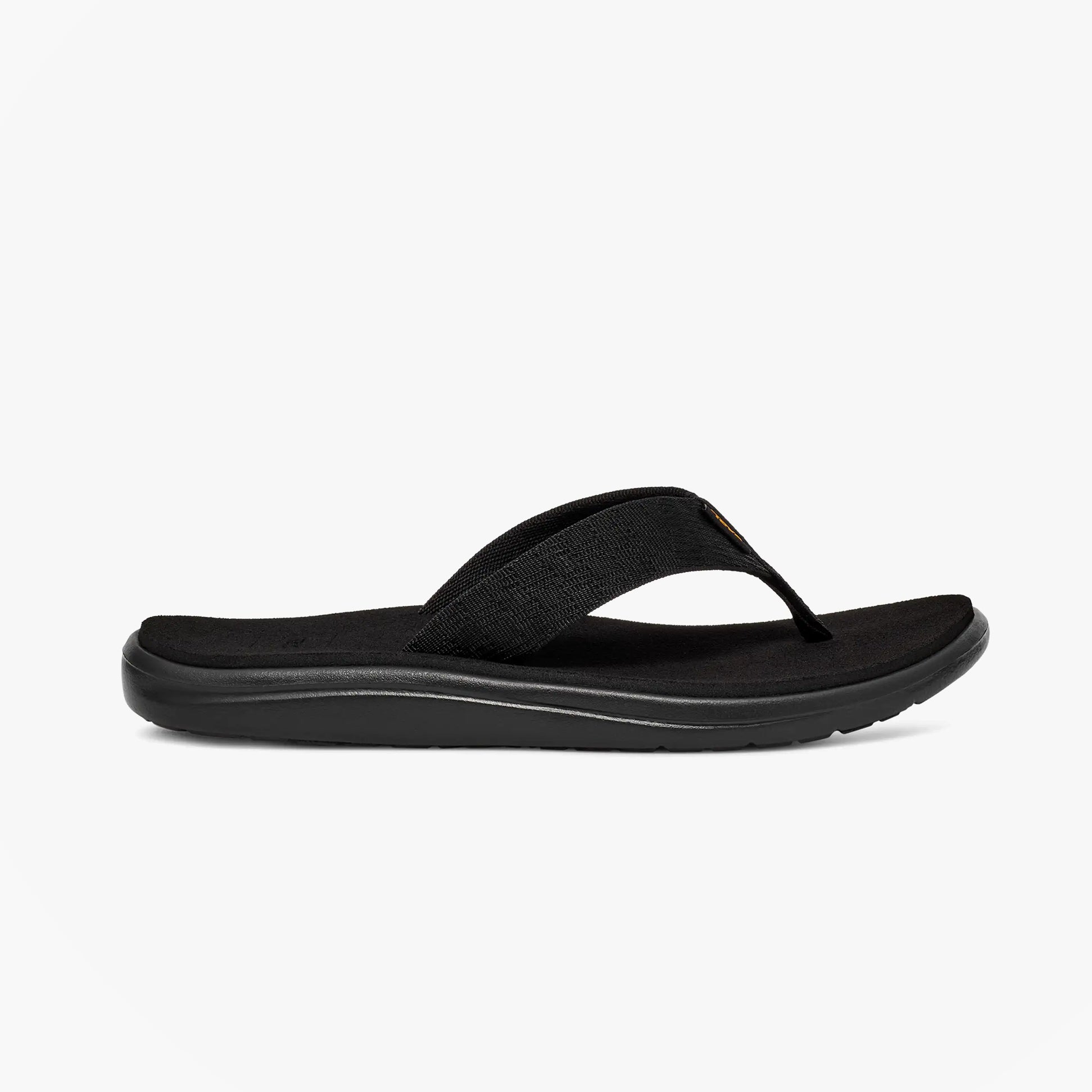 Teva VOYA FLIP Mens Flip Flops Brick Black side view showcasing synthetic upper and EVA sole.