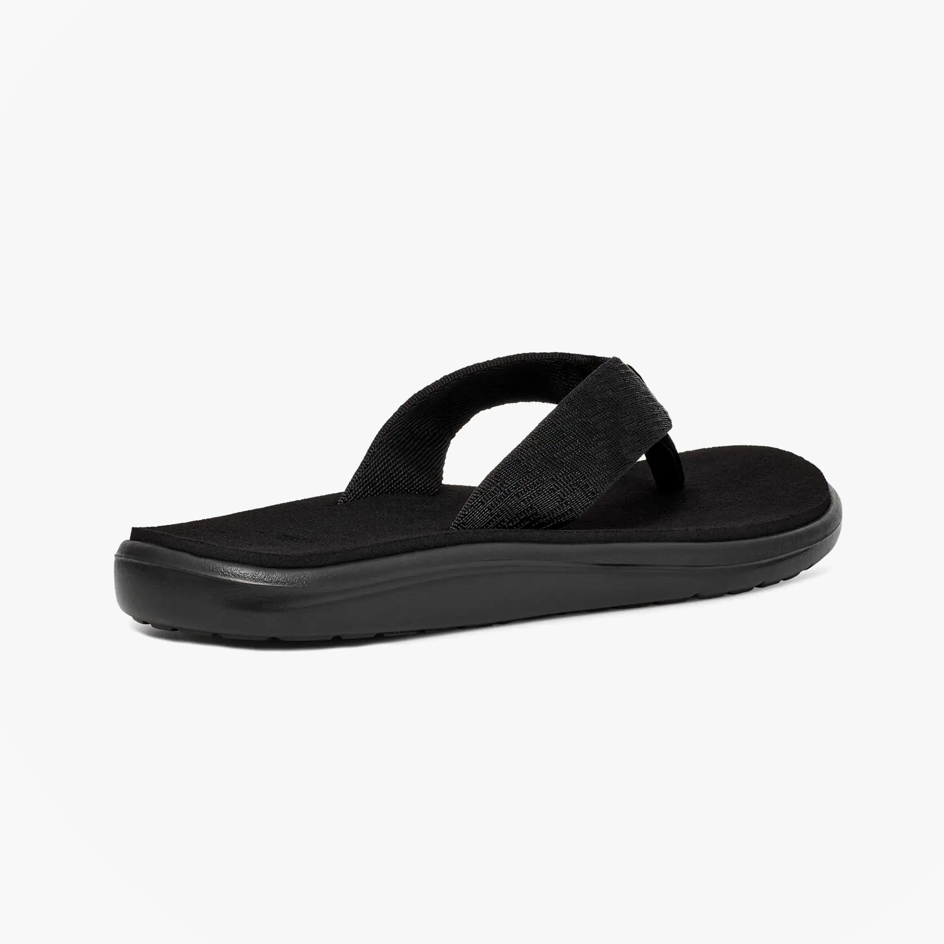Teva VOYA FLIP Mens Flip Flops Brick Black side view showcasing black synthetic upper and EVA sole.