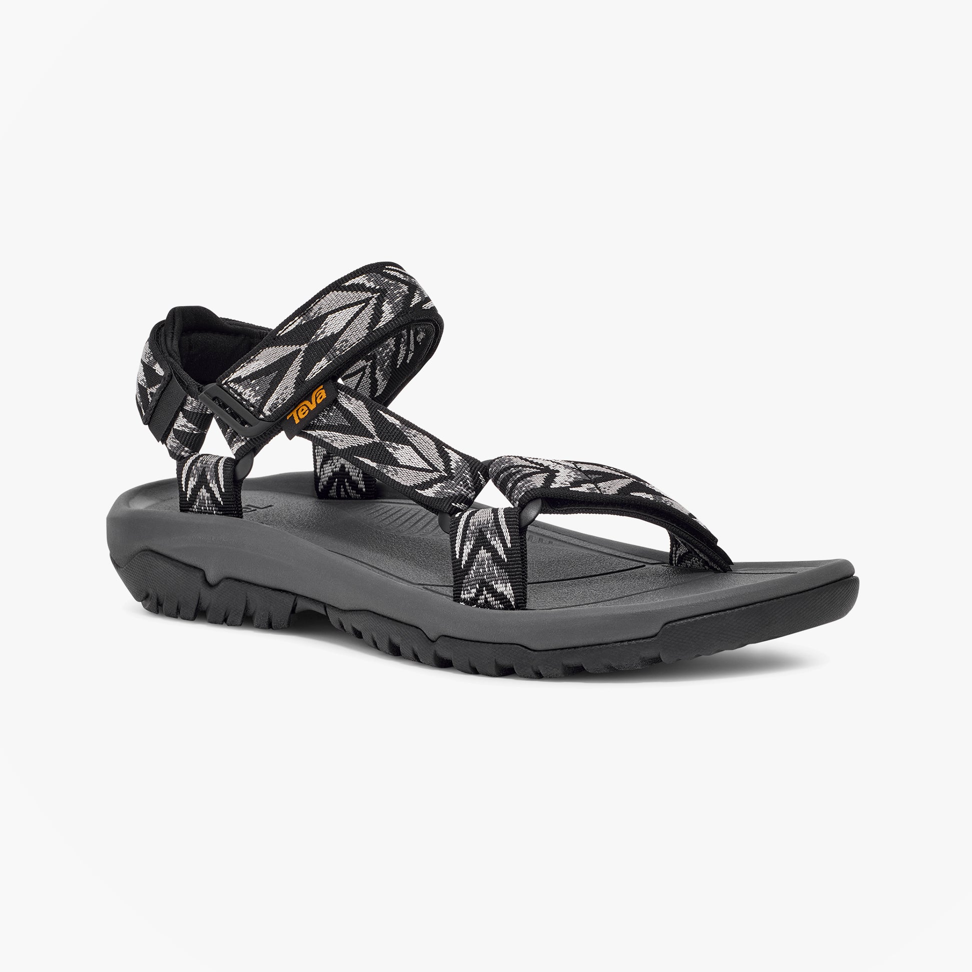 Teva HURRICANE XLT2 Mens Sandals Archive Wings Black side view showing adjustable straps and rubber sole.