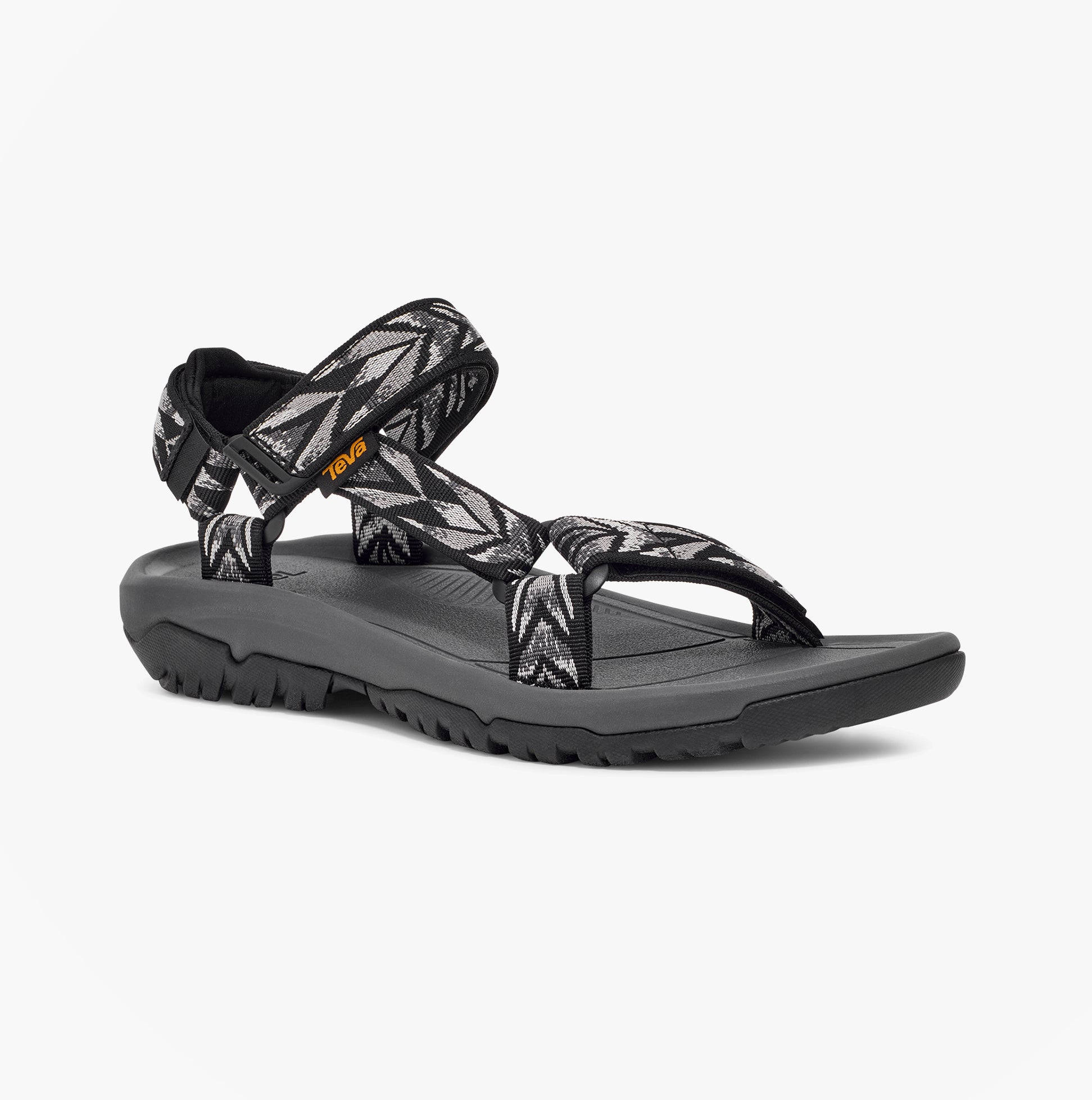 Teva HURRICANE XLT2 Mens Sandals Archive Wings Black side view showing adjustable straps and rubber sole.