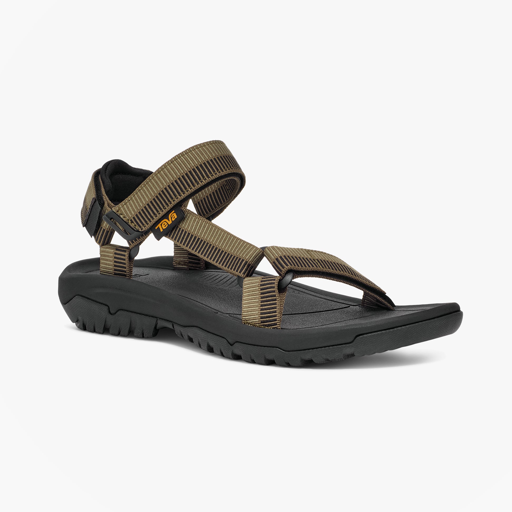 Teva HURRICANE XLT2 Mens Sandals Archive Ladder Olive side view showcasing textile upper and rubber sole.